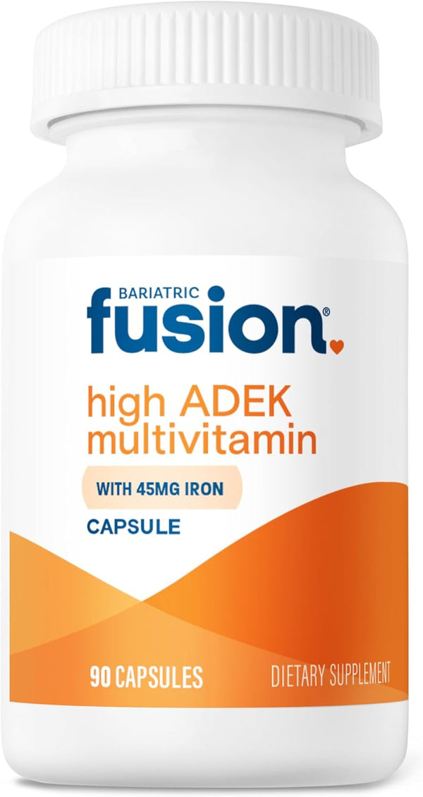 Bariatric Fusion High ADEK Multivitamin with Iron - Easy to Swallow Vitamins for Duodenal Switch, 90 Capsules