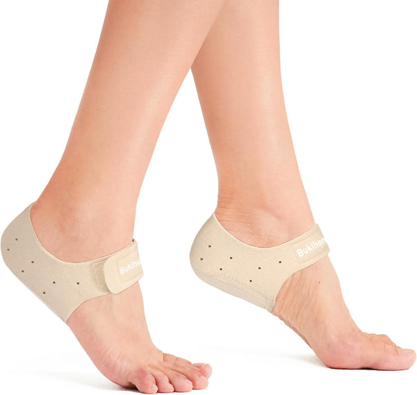 Plantar Fasciitis Gel Heel Protectors, Bukihome Heel Cups for Pain Relief, Heel Inserts for Achilles Tendinitis, Men