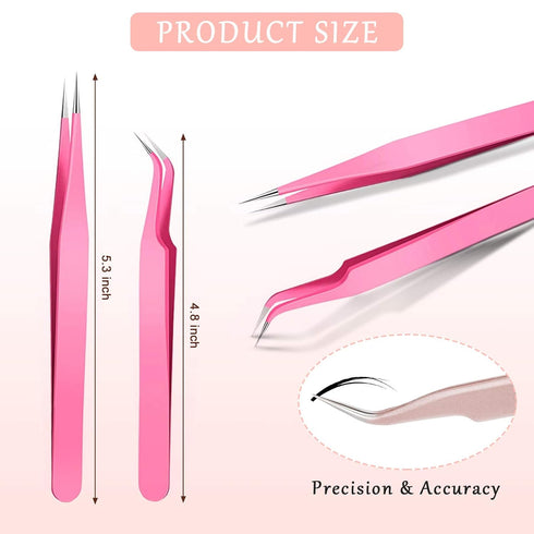 Mudder 6 Pcs Lash Tweezers, High Precision Eyelash Tweezers for Lash Extension, Colorful
