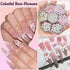 Nail Charms, Flower Bow Manicure Kit, Pink White 3D Cute Flower and Bow Nail Art Decoration