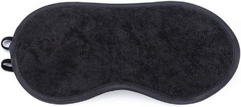 Sleep Mask Set Pack of 3, Adjustable Microfiber Terry Cloth Eye Masks for Sleeping, Travel, Black/Blue/Pink