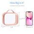 PACKISM TSA Approved Toiletry Bag, 3 Pack Clear Makeup Bags with Handle for Travel Essentials, Quart-sized Rose Pink