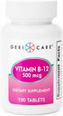 GeriCare Vitamin B-12 500 mcg Tablets - Dietary Supplement - 100 Count