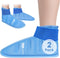 ComfiTECH Foot Ice Pack Wrap for Swollen Feet, Ice Boot for Foot Recovery, 2 Packs M Blue