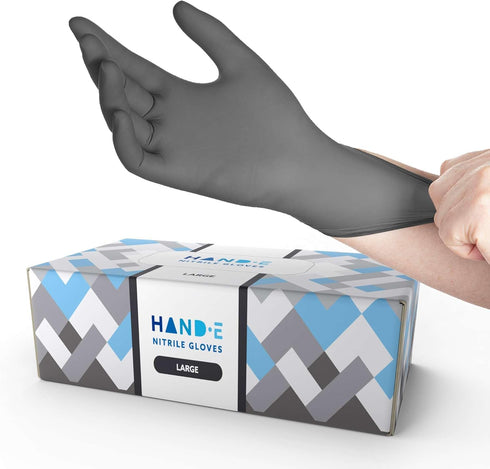 Disposable Grey Nitrile Gloves, 50 and 200 Count, Latex-Free Medical Gloves for Safety