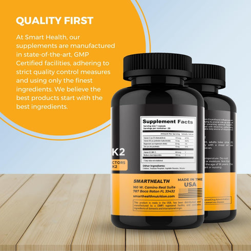 Vitamin D3 + K2 - 7000 IU D3 + 500 MCG K2 - Bone Health & Immune Support - Gluten Free, Vegan, Non-GMO - 30 Veggie