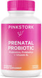 Pink Stork Prenatal Probiotics for Women - 30 Capsules, Morning Sickness, Gut Microbiome, Immune Support