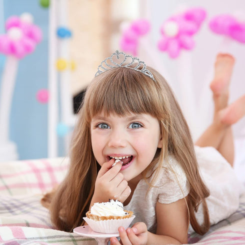 Lovelyshop Girls Heart Rhinestone Tiara Crown for Birthday, Wedding, Prom Princess Party
