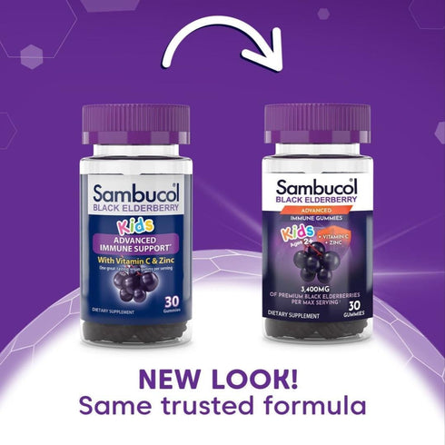 Sambucol Black Elderberry Gummies for Kids - Kids Elderberry Gummies, Added Vitamin C & Zinc, Black Elderberry Gummies Kids, Toddler Elderberry Gummies, Delicious Berry Taste - 30 Count