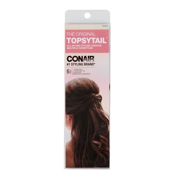 Topsy Tail Hair Tool by Conair - Ponytail Hair Loop Styling Tool, 5-Piece Set