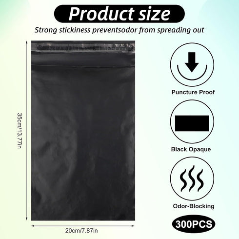 Sopoloray 300 Pack Bags,13.77x7.87 Inch Ostomy Disposal Odor Proof Leakproof Colostomy Waste Bags Disposable Pouches