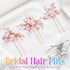 Heread Pearl Bride Wedding Hair Pins, Leaf Bridal Head Piece Flower Hair Accessories for Women and Girls (Pack of 3)