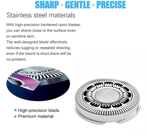SH60 Replacement Heads Compatible With Philips Norelco 6000 Replacement Blades,SH60 Blades Compatible With Norelco Series 6000 Replacement Heads, S6810, S6820, S6850, S6880/81,Sh60 3Pack