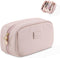 Pocmimut Makeup Bag, PU Leather Travel Cosmetic Bag, Open Flat Pouch for Women Accessories (Pink)