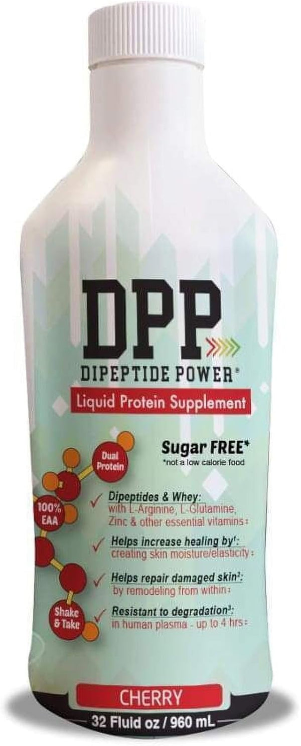 Nutritional Designs DPP Dipeptide, Wound-Healing Liquid Collagen & Whey Protein Supplement, 32 Fl Oz, Sugar-Free