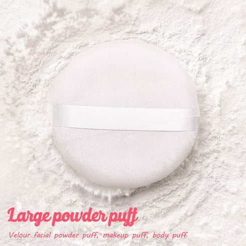 Topwon 4 Inch Powder Puff, Washable Large Body Powder Puff for Makeup & Face Cleaning - Soft & Furry
