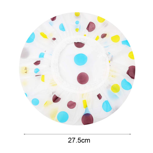 Shower Caps, 3 Pcs Waterproof Bath Caps, Plastic Reusable Shower Caps, Elastic Band Bath Hair Hat for Women Ladies Spa