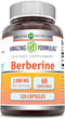 Amazing Formulas Berberine 1000mg Per Serving, 120 Capsules Supplement | Non-GMO | Gluten Free | Made in USA