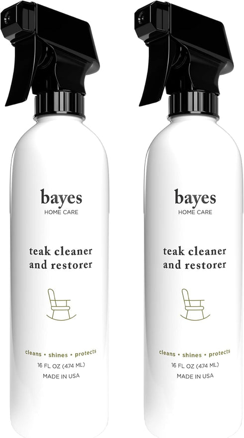 Bayes High Performance Teak Cleaner & Restorer, 16 oz, 2 Pack, Cleans and Protects Teak