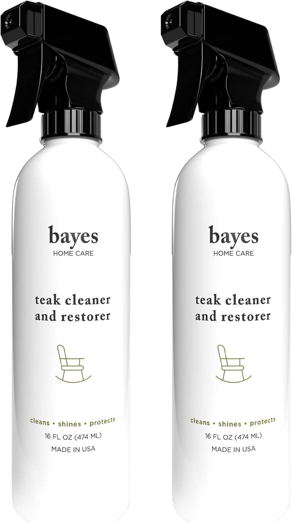 Bayes High Performance Teak Cleaner & Restorer, 16 oz, 2 Pack, Cleans and Protects Teak