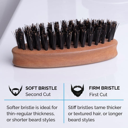 ZEUS Pocket Beard & Mustache Brush N92 - Travel Size Grooming Tool with Soft Boar Hair Bristles