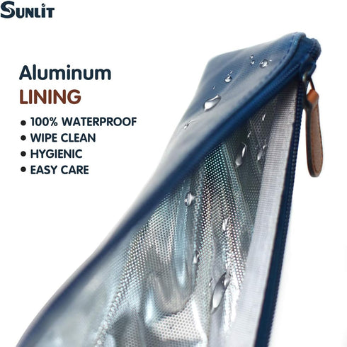 Sunlit 100% Waterproof Wipe Clean Hygienic Carrying Case/Pouch for Reusable Straws - 2 Set for 10.5 Inches Straws,