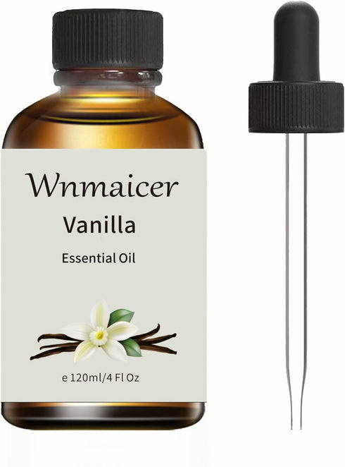 Vanilla Essential Oil 4 Oz - Pure Essential Oils for Massage, Skin, Diffuser, Aromatherapy 120 mL
