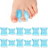 12Pcs Gel Toe Separators, Soft Toe Spacers for Pain Relief, Corrector for Overlapping Toes, White (8L+4S) (Blue)