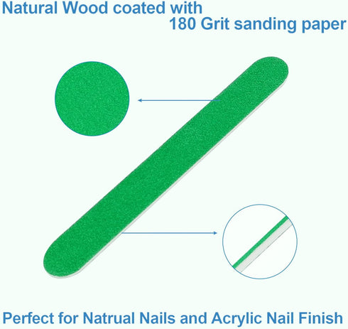 Mini Nail Files Bulk (100 Pcs), Double Sided Emery Board Nail File for Natural Nails, Travel Size Manicure Tool Set