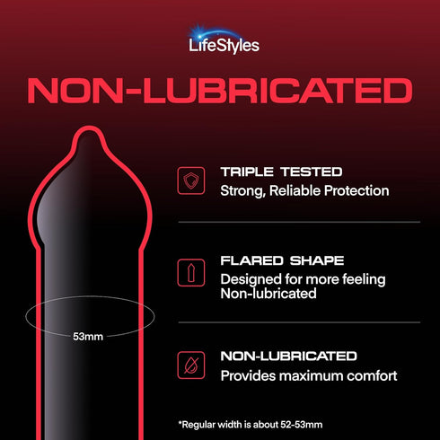 Pack, 100 Count LifeStyles Non-Lubricated Natural Rubber Latex Condoms Value
