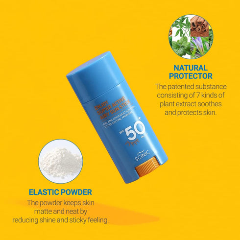 SCINIC Super Active Airy Sun Stick SPF50+ PA++++, 0.53oz (15g), Korean Skincare with Strong UV Protection