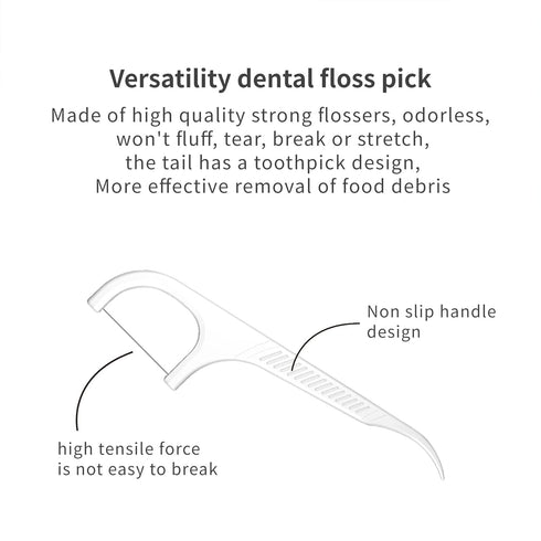 308 Count Dental Floss Picks with Floss Dispenser, Superlight Travel Case, Efficiently Cleans Between Teeth (White)