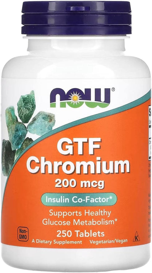 GTF Chromium 200mcg - 250 Tabs Now Foods