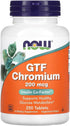 GTF Chromium 200mcg - 250 Tabs Now Foods