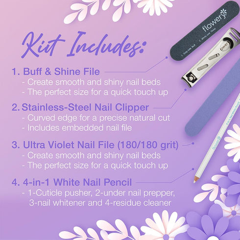 Natural Flowery French Mani Kit