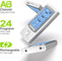 AUVON Dual Channel TENS EMS Unit - 24 Modes Muscle Stimulator for Pain Relief, Rechargeable with 12 Pads