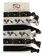 Sportybella Tennis Hair Accessories for Girls (Black/White) - No Crease Hair Ties, Stylish Design for Young Tennis