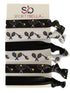Sportybella Tennis Hair Accessories for Girls (Black/White) - No Crease Hair Ties, Stylish Design for Young Tennis