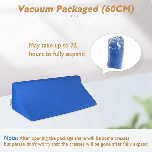 Support23.6" Bed Wedge Pillow for Sleeping Seniors Incline Triangle Pillow Adults Post Surgery Back Support Bedsore