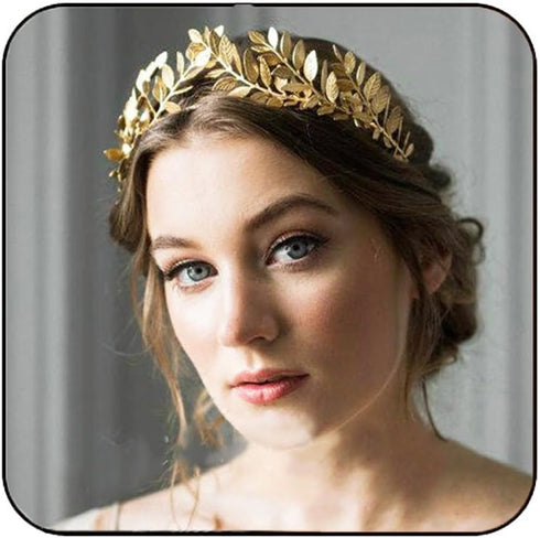 Jakawin Wedding Gold Leaf Crowns Tiaras Bridal Headband Prom Costume Hair Accessories for Women Girls