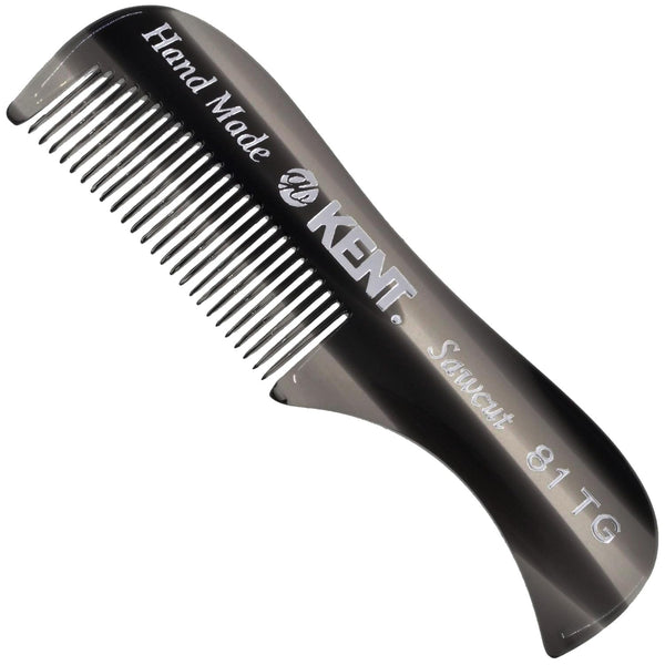Kent 81T Black Graphite X-Small Beard and Mustache Pocket Comb, Fine Toothed for Facial Hair Grooming, Hand-Made