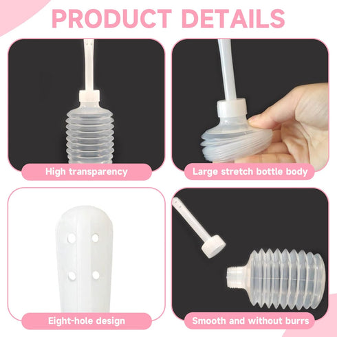 Wilafury 10Pcs 200ml Douche Bottles for Women, Disposable Vaginal & Anal Applicator, Eco-Friendly Flexible Cleaner