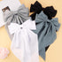 Velscrun Hair Bows for Women and Girls - 4Pcs White Silky, Navy Blue Satin, Grey Big Hair Bows