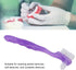 False Teeth Cleaning Brush, Portable Dual Head Denture Cleaning Toothbrush, Multi Layered Bristles for Care (Purple)