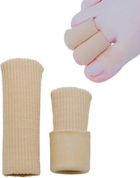 SOHLER 6 Packs Closed Toe Caps - Finger Covers Sleeve Protectors, Large Size 1"x 2-1/2", Elastic Fabric Lined with Soft