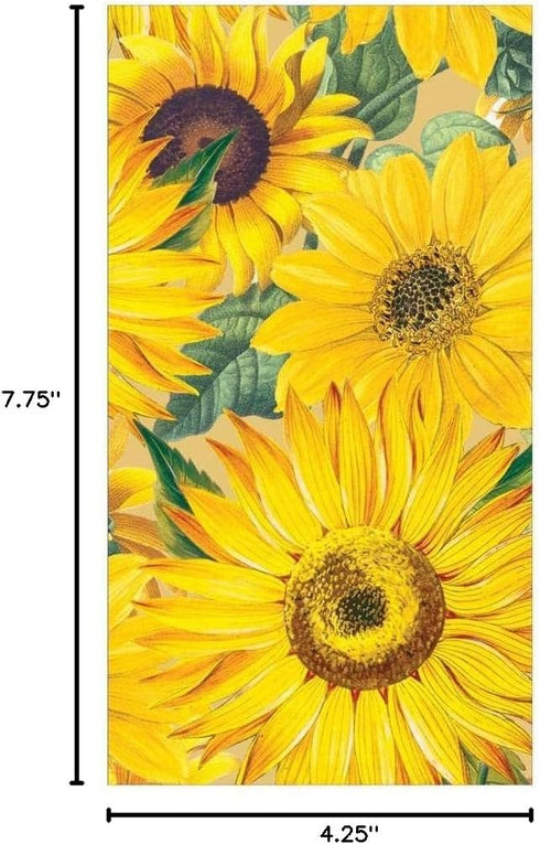 Packs 15 Caspari Sunflowers Paper Guest Towel Napkins - Two