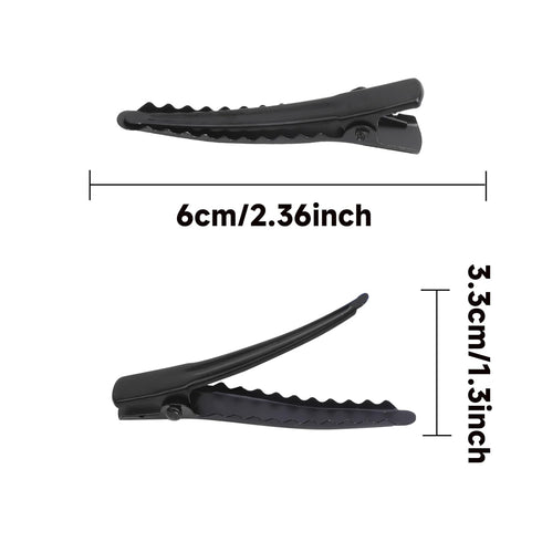 YAKA 50 Pack 6cm/2.36" Black Metal Alligator Hair Clips - Professional Non-slip Hair Accessories for Girls Women