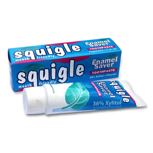 Squigle Enamel Saver Toothpaste, 36% Xylitol with Fluoride, SLS Free, 1 Pack