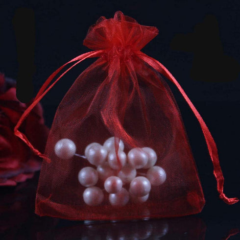 4x6 Inch Organza Gift Bags with Drawstring for Jewelry, Candy, 100 Pcs Red Sachet for Baby Shower, Party Favors, Wedding