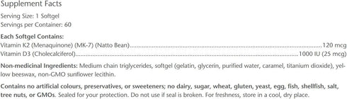 Bioclinic Naturals Vitamin D3 & K2 60 Gels